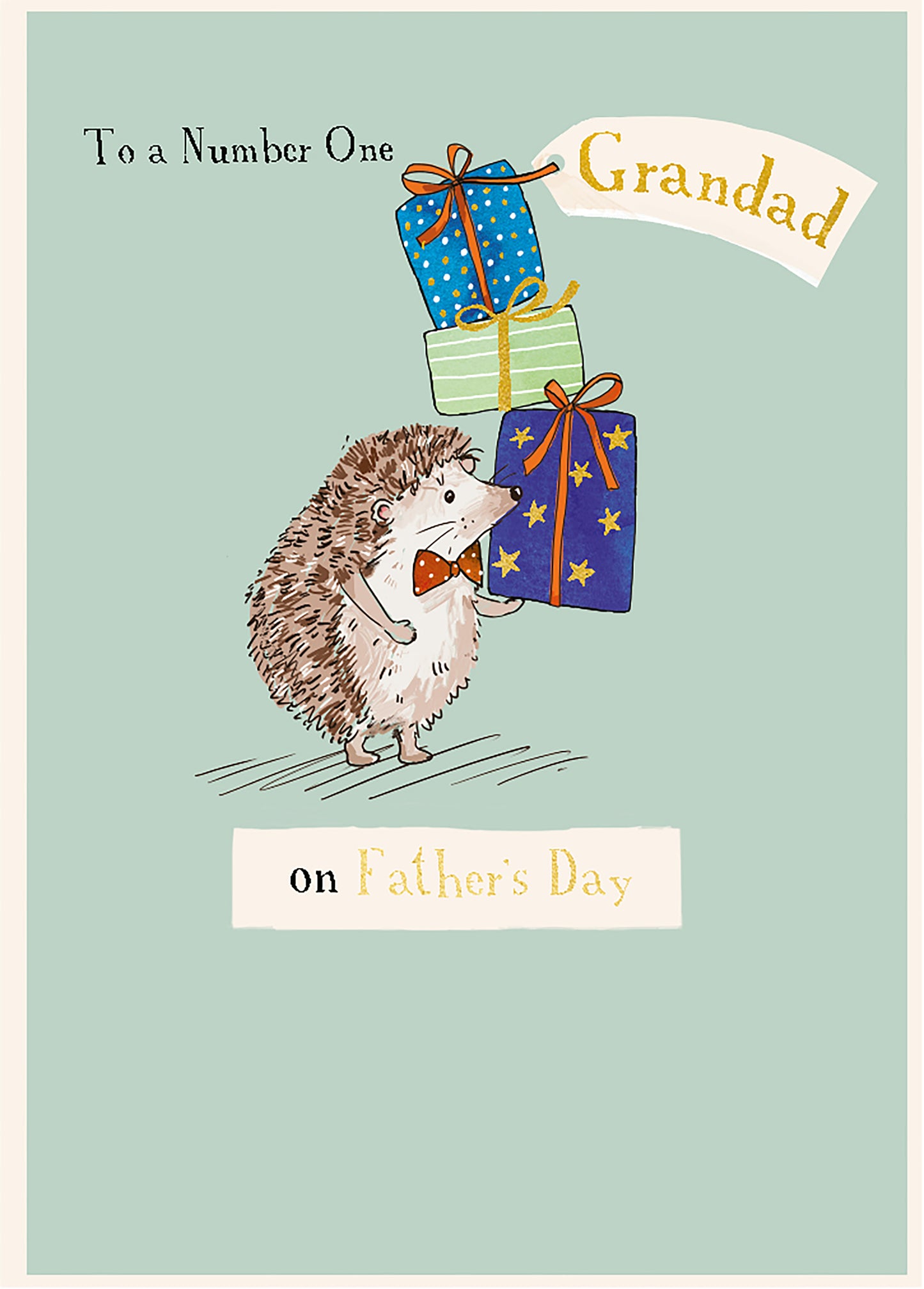 A Number One Grandad Sending Hedgehugs Father's Day Card Cute Greeting Card