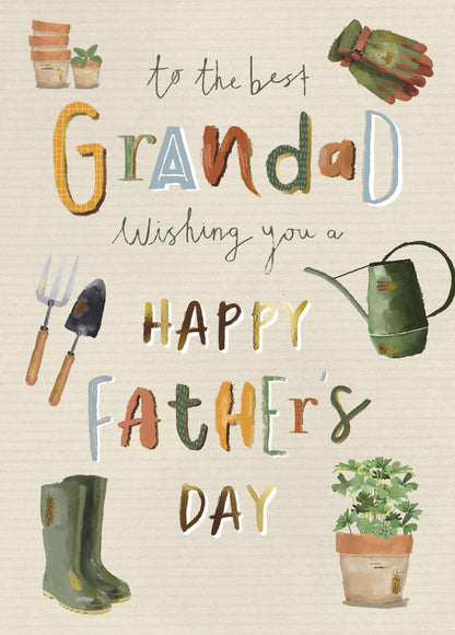 The Best Grandad Gardener Grandad Father's Day Card Contemporary Greeting Card