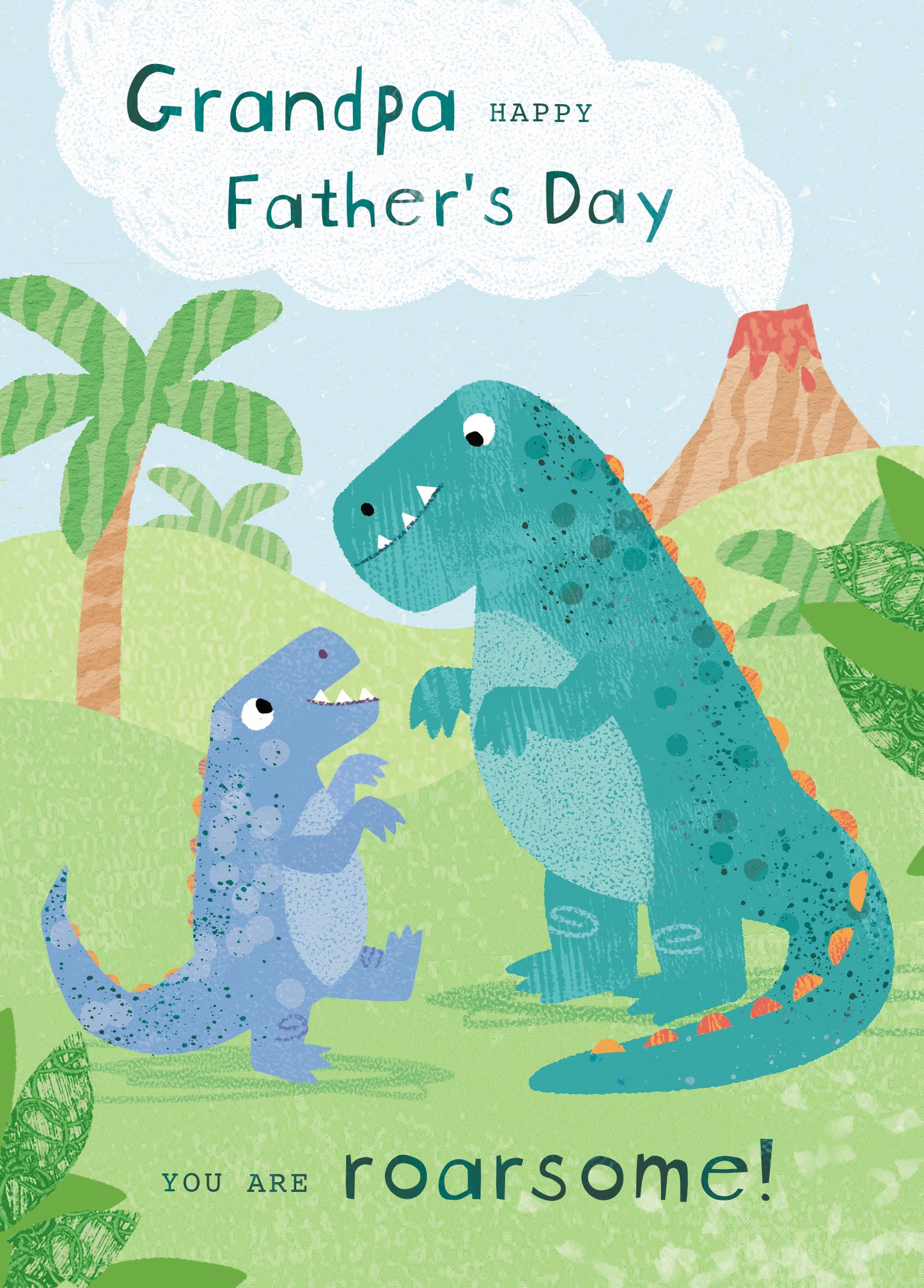 Grandpa Happy Father's Day Roar-Some Grandpa Father's Day Cute Greeting Card