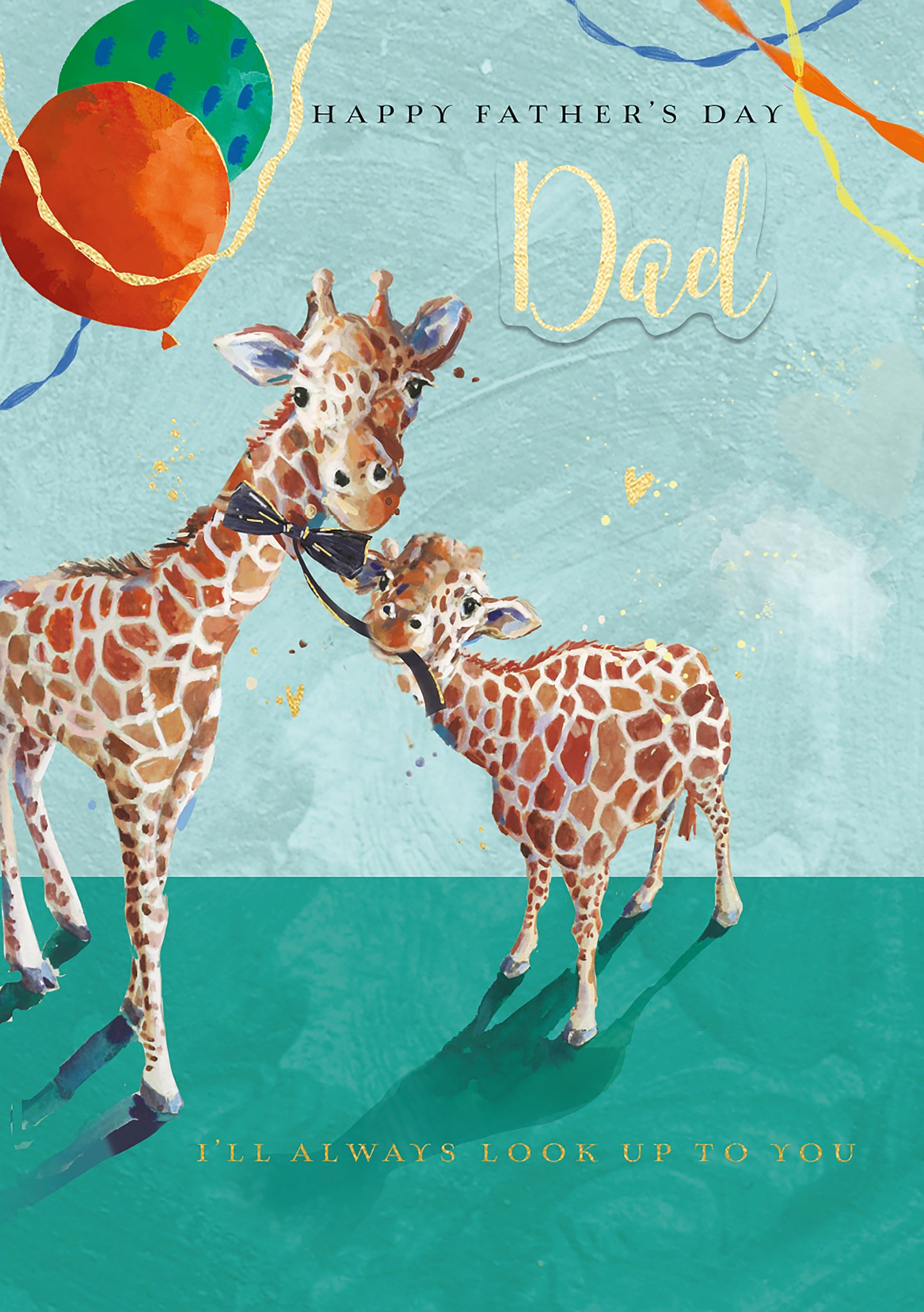 I'll Always Look Up To You Giraffe Father's Day Card Hand-Finished Greeting Card