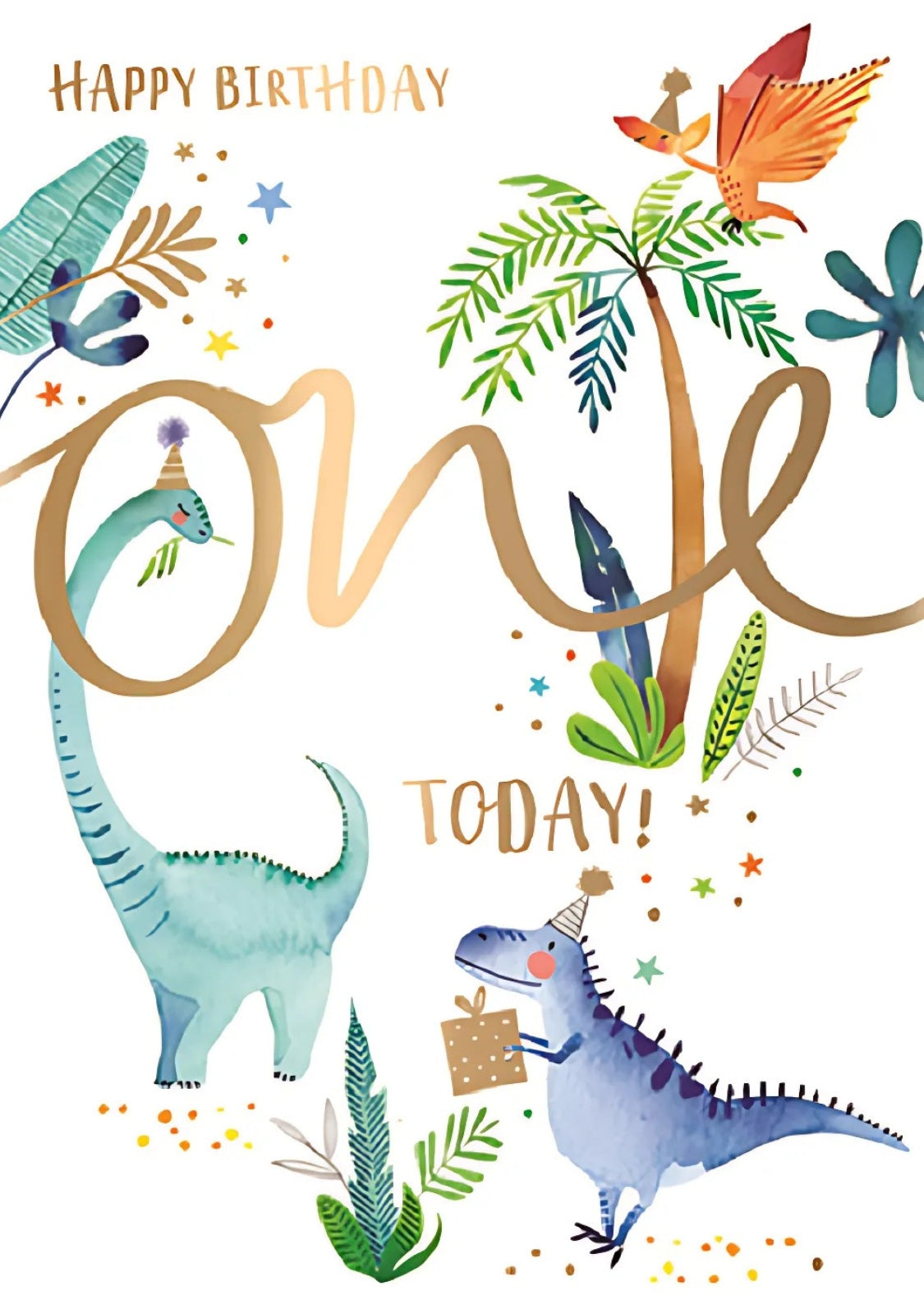 Dinosaur Party 1st Birthday Greeting Card