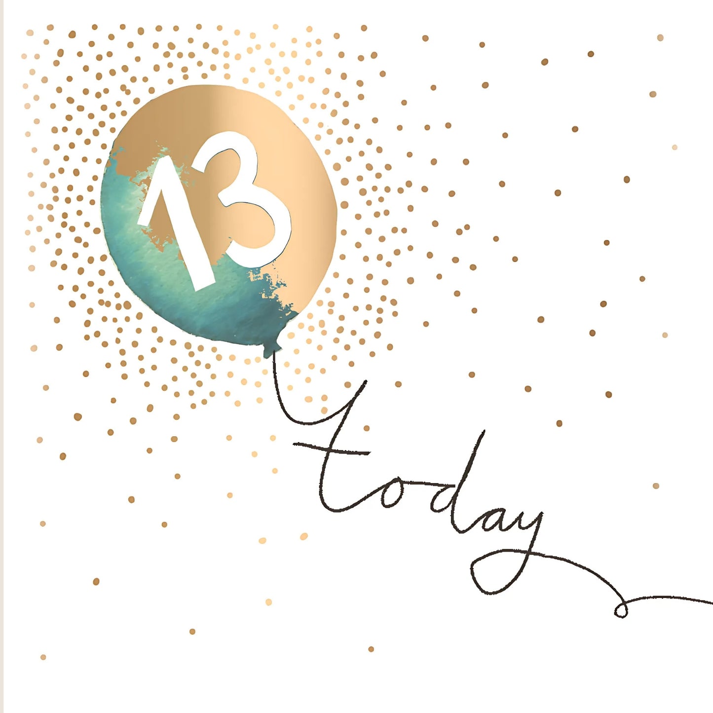 13 Today Balloon Birthday Greeting Card Foil Finished