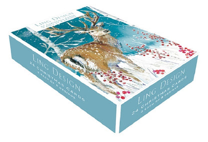 Box Of 24 Assorted Christmas Cards Winter Wildlife Xmas Card Boxes