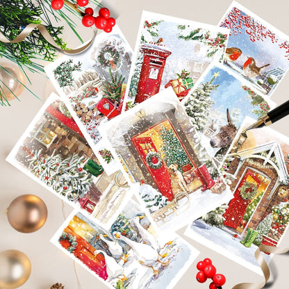 Box Of 24 Assorted Christmas Cards At Home Winter Wonderland Xmas Card Boxes