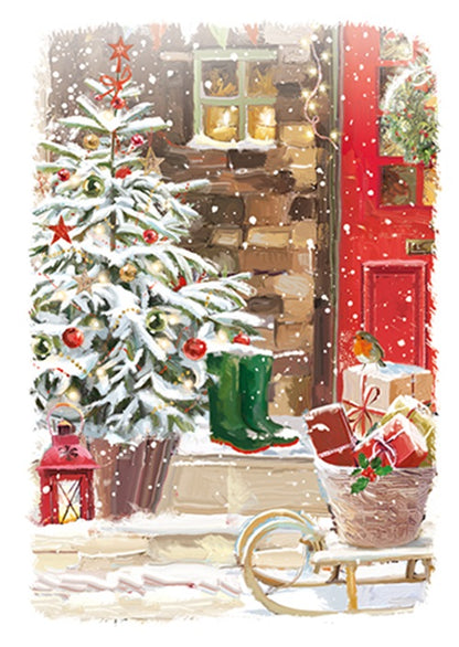 Box Of 24 Assorted Christmas Cards At Home Winter Wonderland Xmas Card Boxes