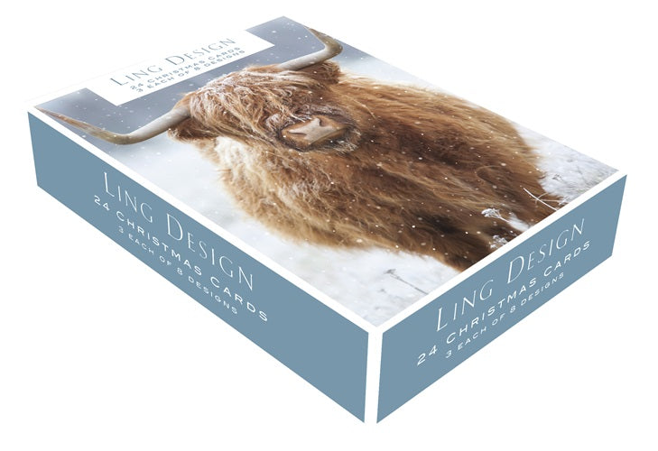 Box Of 24 Assorted Christmas Cards Photographic Animals Xmas Card Boxes