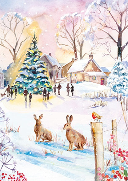 Box Of 24 Assorted Christmas Cards Snowy Winter Wonderland Xmas Card Boxes