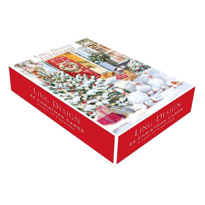 Box of 24 Christmas Cards Snow Themed Xmas Cards In 6 Designs