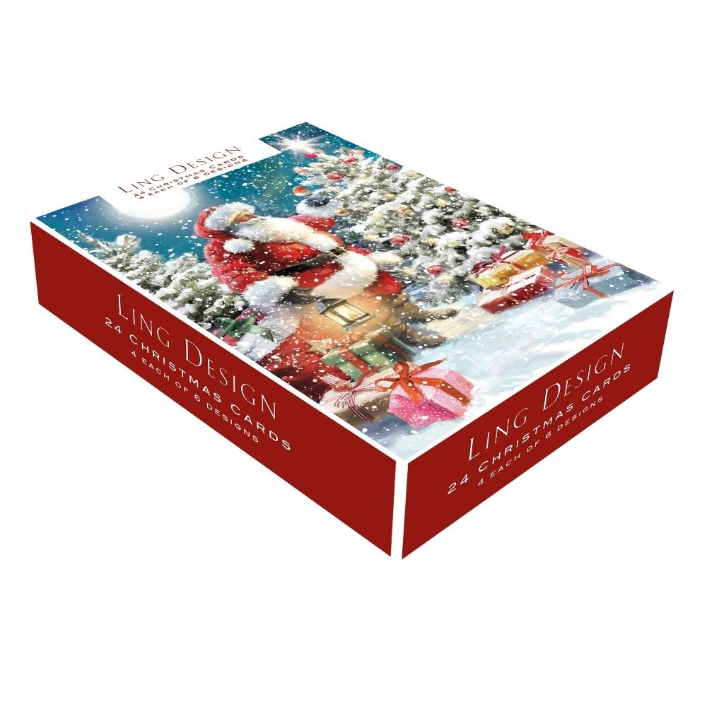 Box of 24 Christmas Cards Festive Celebration Xmas Cards In 6 Designs