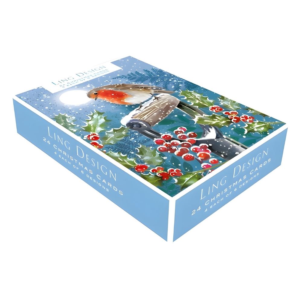 Box of 24 Christmas Cards Magical Winter Wildlife Xmas Cards In 6 Designs