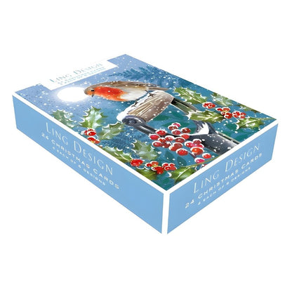Box of 24 Christmas Cards Magical Winter Wildlife Xmas Cards In 6 Designs