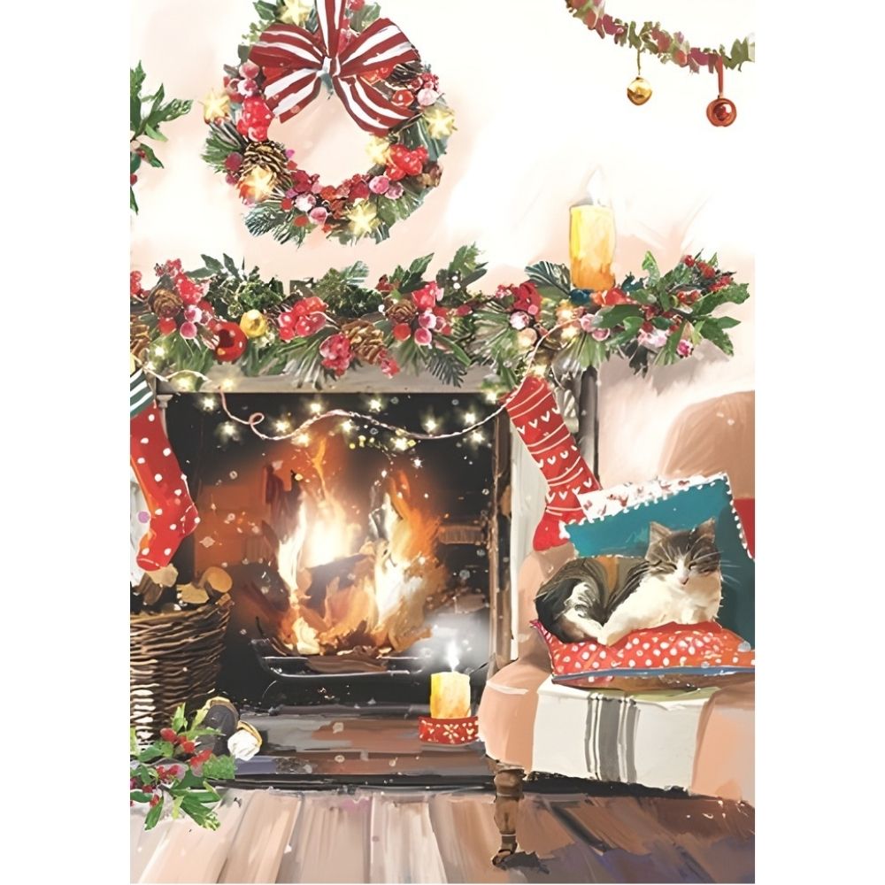 Box of 24 Christmas Cards Festive Cosy Home Xmas Cards In 6 Designs
