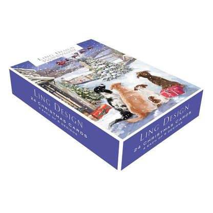 Box of 24 Christmas Cards Snowy Winter Wonderland Xmas Cards In 6 Designs