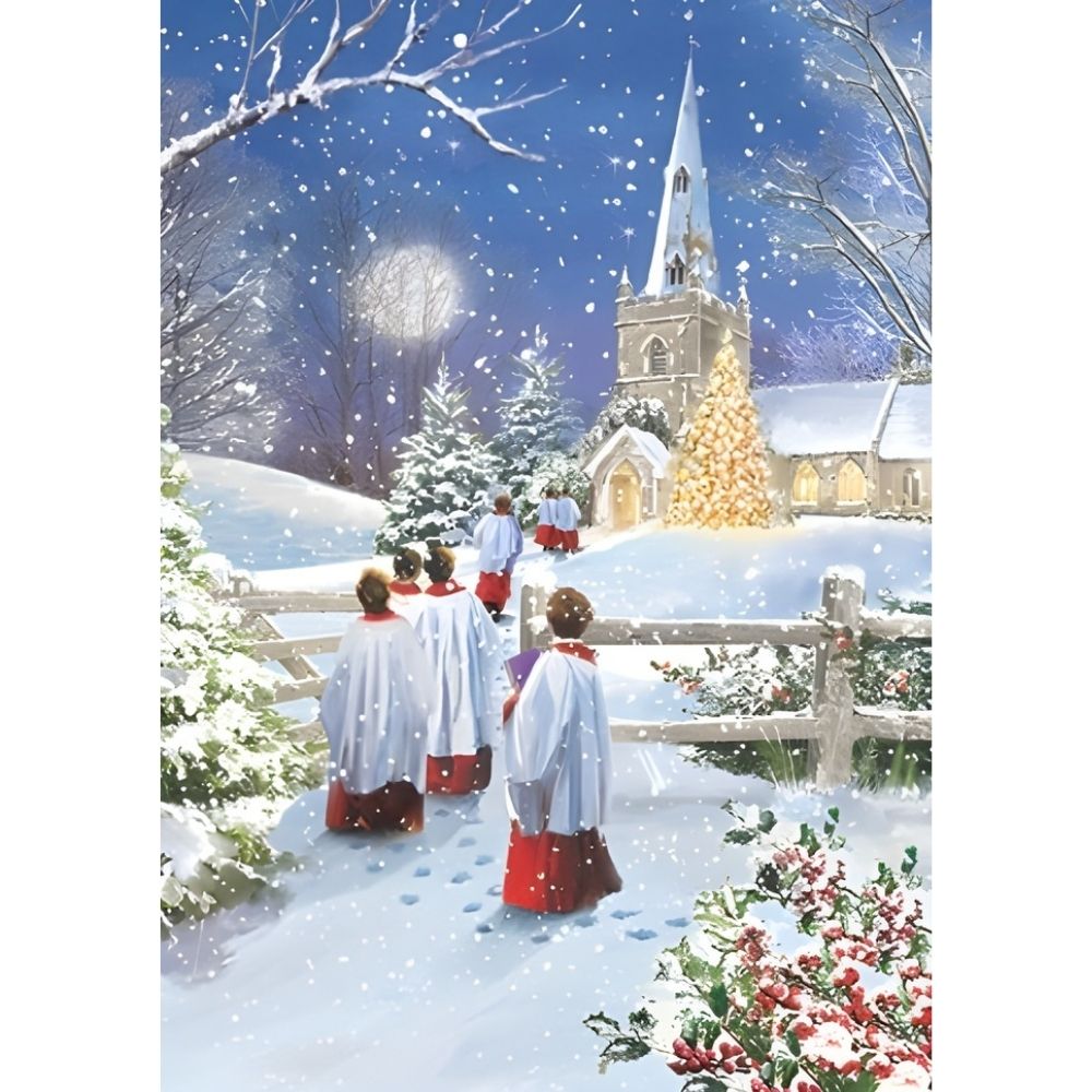 Box of 24 Christmas Cards Snowy Winter Wonderland Xmas Cards In 6 Designs