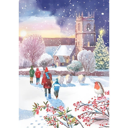 Box of 24 Christmas Cards Snowy Winter Wonderland Xmas Cards In 6 Designs