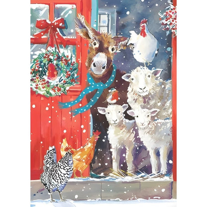 Box of 24 Christmas Cards Farmyard Fun Farm Animals Xmas Cards In 6 Designs