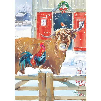 Box of 24 Christmas Cards Farmyard Fun Farm Animals Xmas Cards In 6 Designs