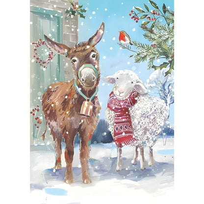 Box of 24 Christmas Cards Farmyard Fun Farm Animals Xmas Cards In 6 Designs