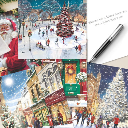Charity Box of 30 Christmas Cards Festive Cards Supporting Multiple Charities