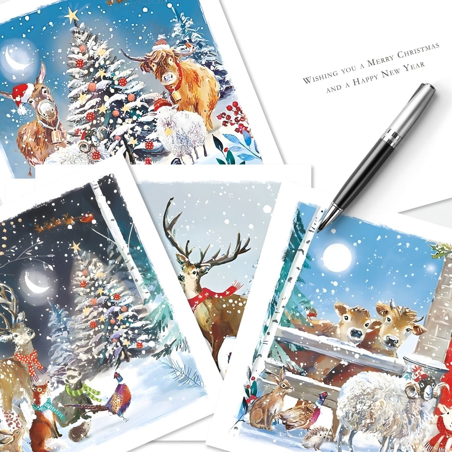 Charity Box of 30 Christmas Cards Wildlife Cards Supporting Multiple Charities