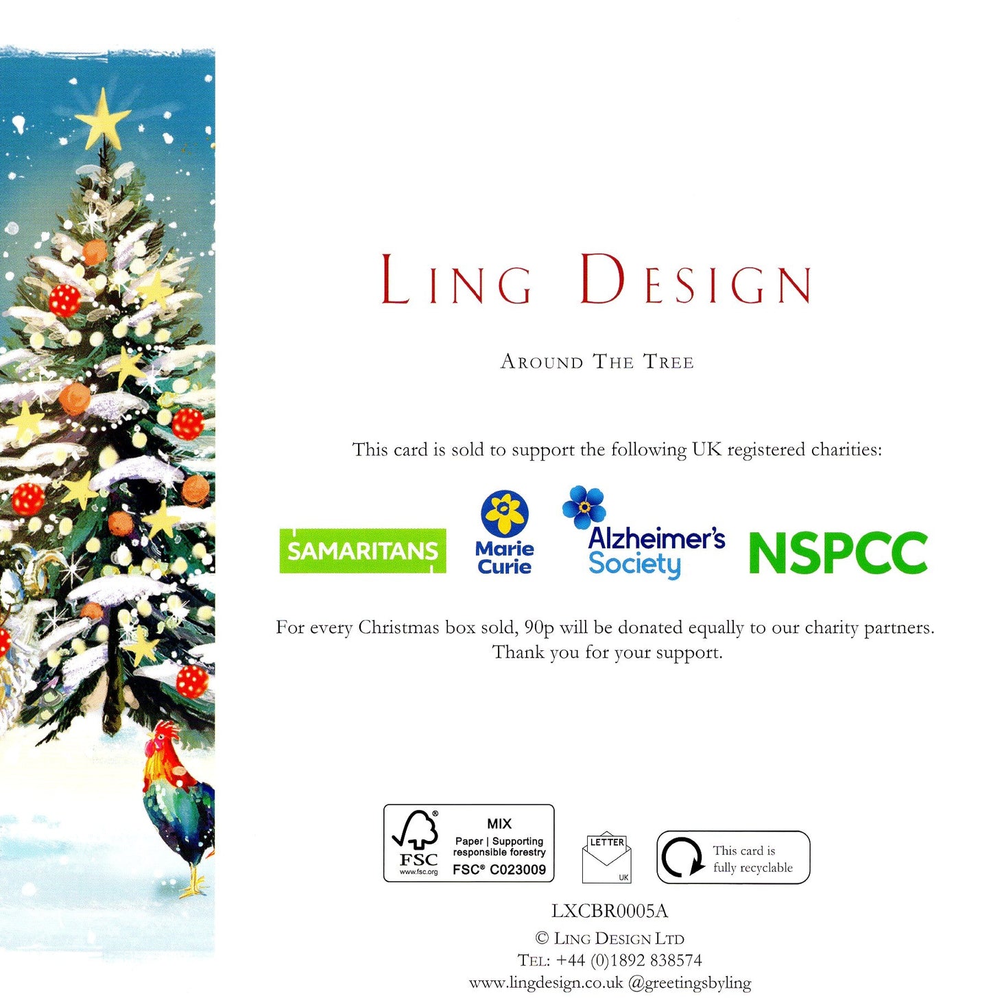 Charity Box of 30 Christmas Cards Wildlife Cards Supporting Multiple Charities
