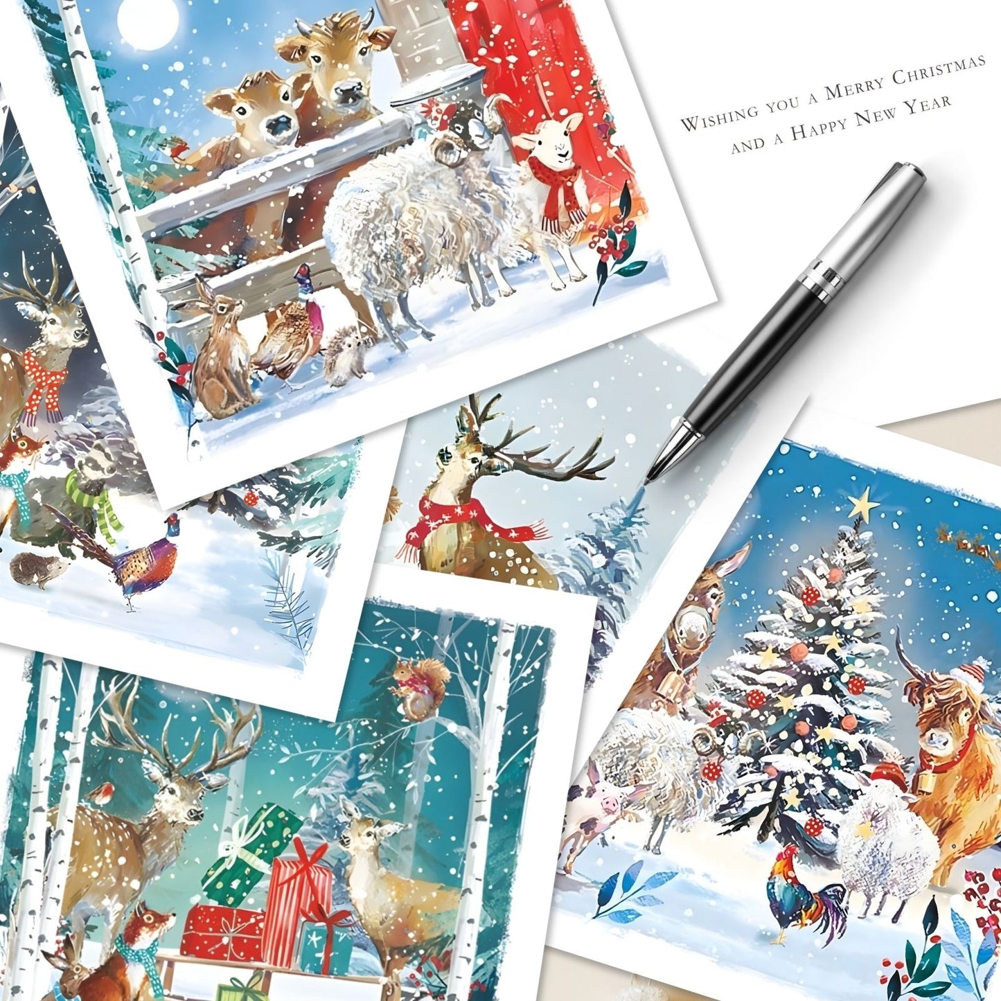 Charity Box of 30 Christmas Cards Wildlife Cards Supporting Multiple Charities