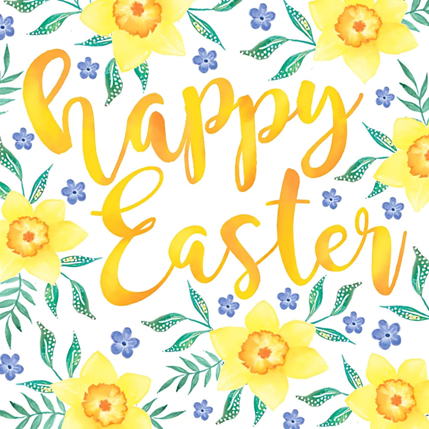 Happy Easter Painted Daffodils Mini Easter Card