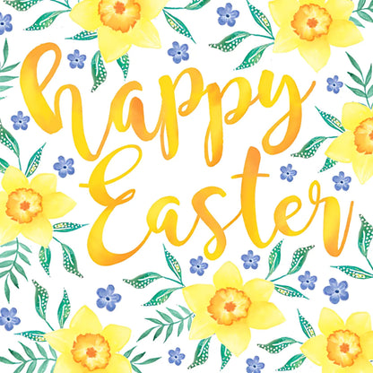 Happy Easter Painted Daffodils Mini Easter Card