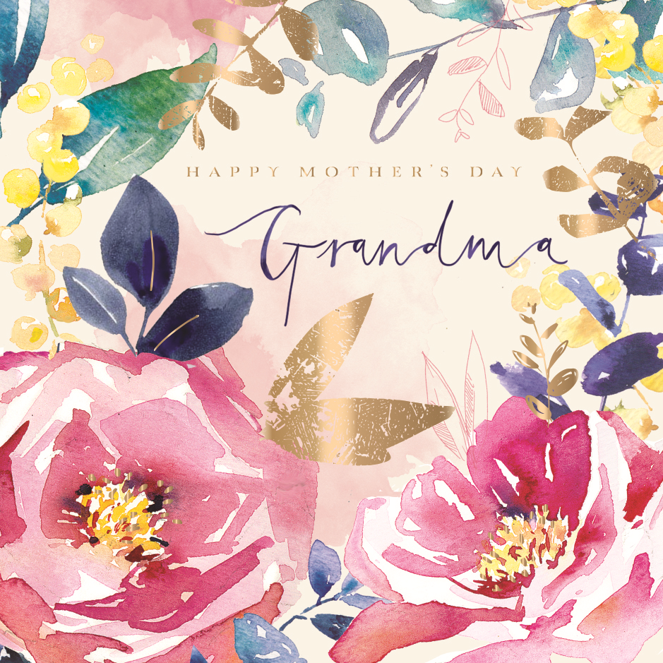 Grandma Floral Happy Mother's Day Foiled Mother's Day Card