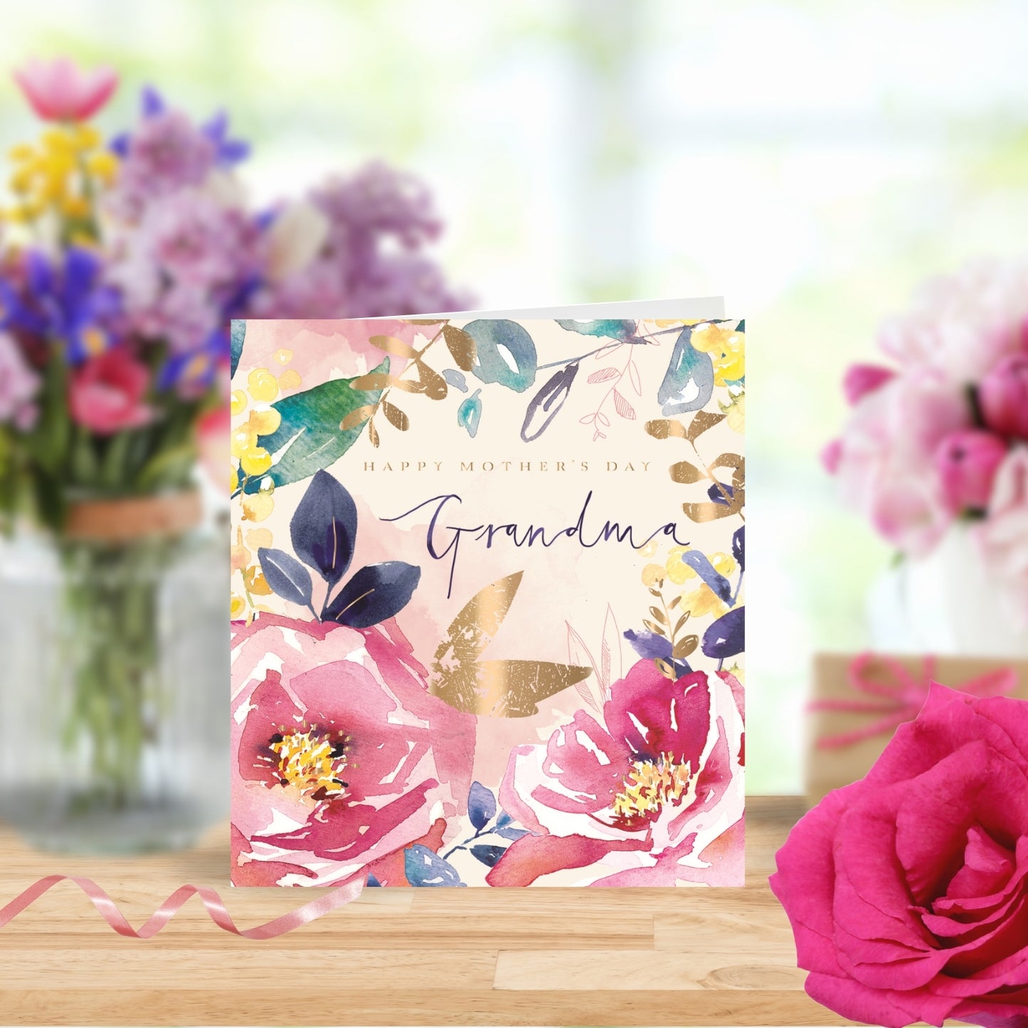 Grandma Floral Happy Mother's Day Foiled Mother's Day Card