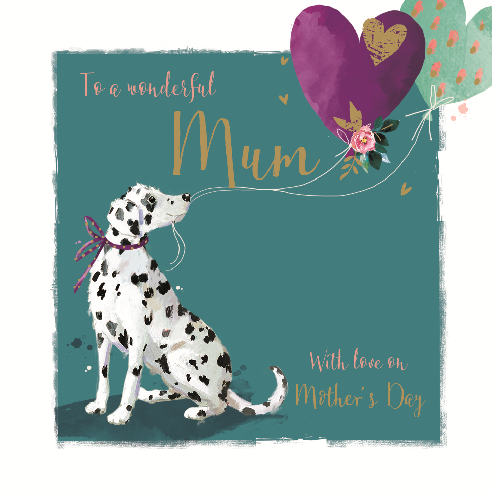 Wonderful Mum Dalmatian Dog With Love Foiled Mother's Day Card