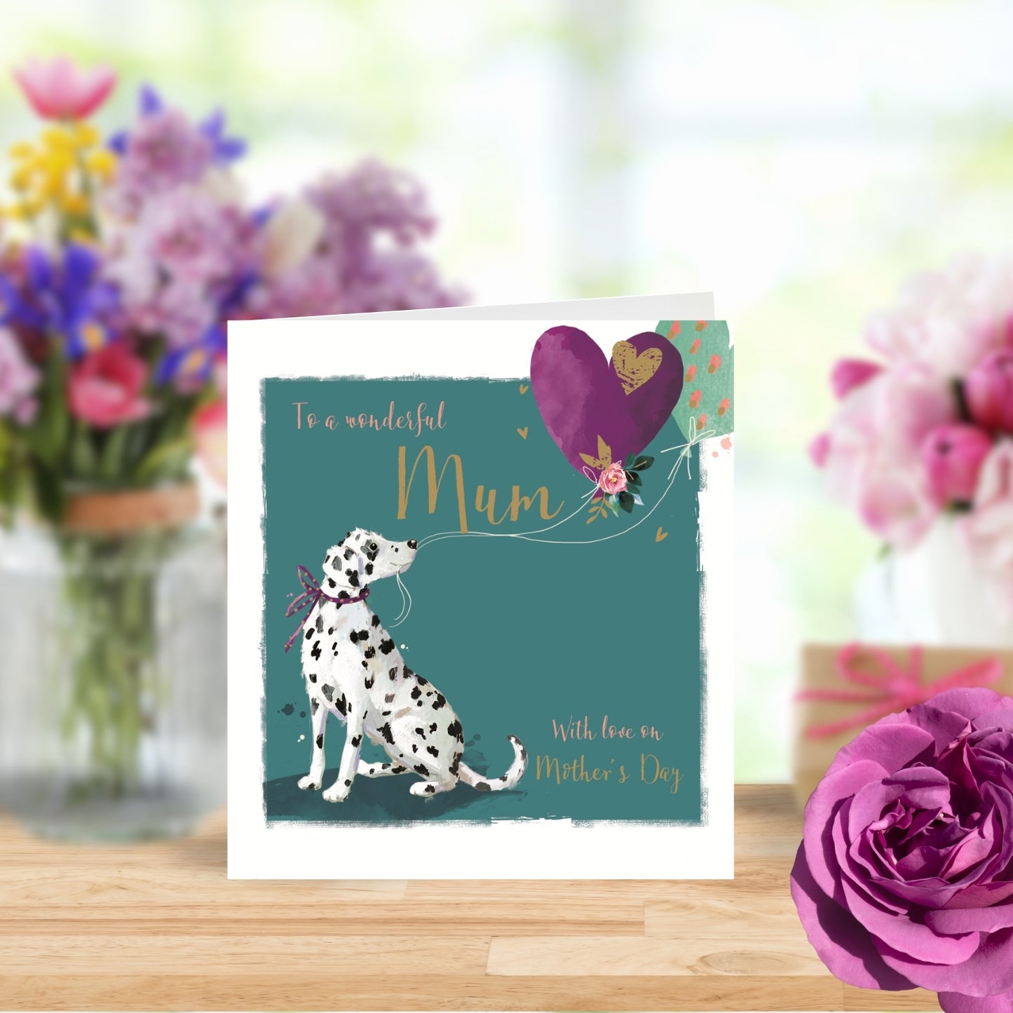 Wonderful Mum Dalmatian Dog With Love Foiled Mother's Day Card