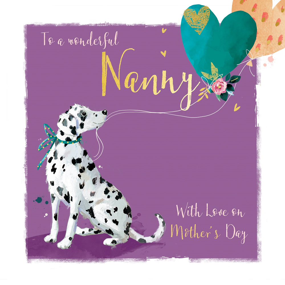 To A Wonderful Nanny Dalmatian Dog Foiled Mother's Day Card