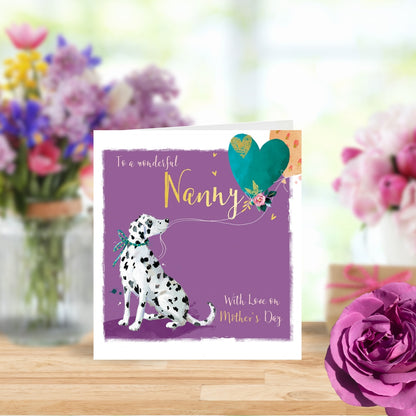 To A Wonderful Nanny Dalmatian Dog Foiled Mother's Day Card