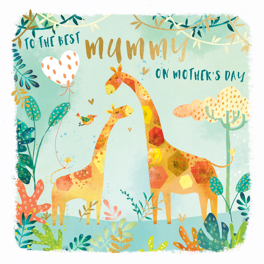The World's Best Mummy Giraffe Foiled Mother's Day Card