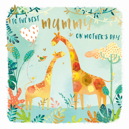 The World's Best Mummy Giraffe Foiled Mother's Day Card