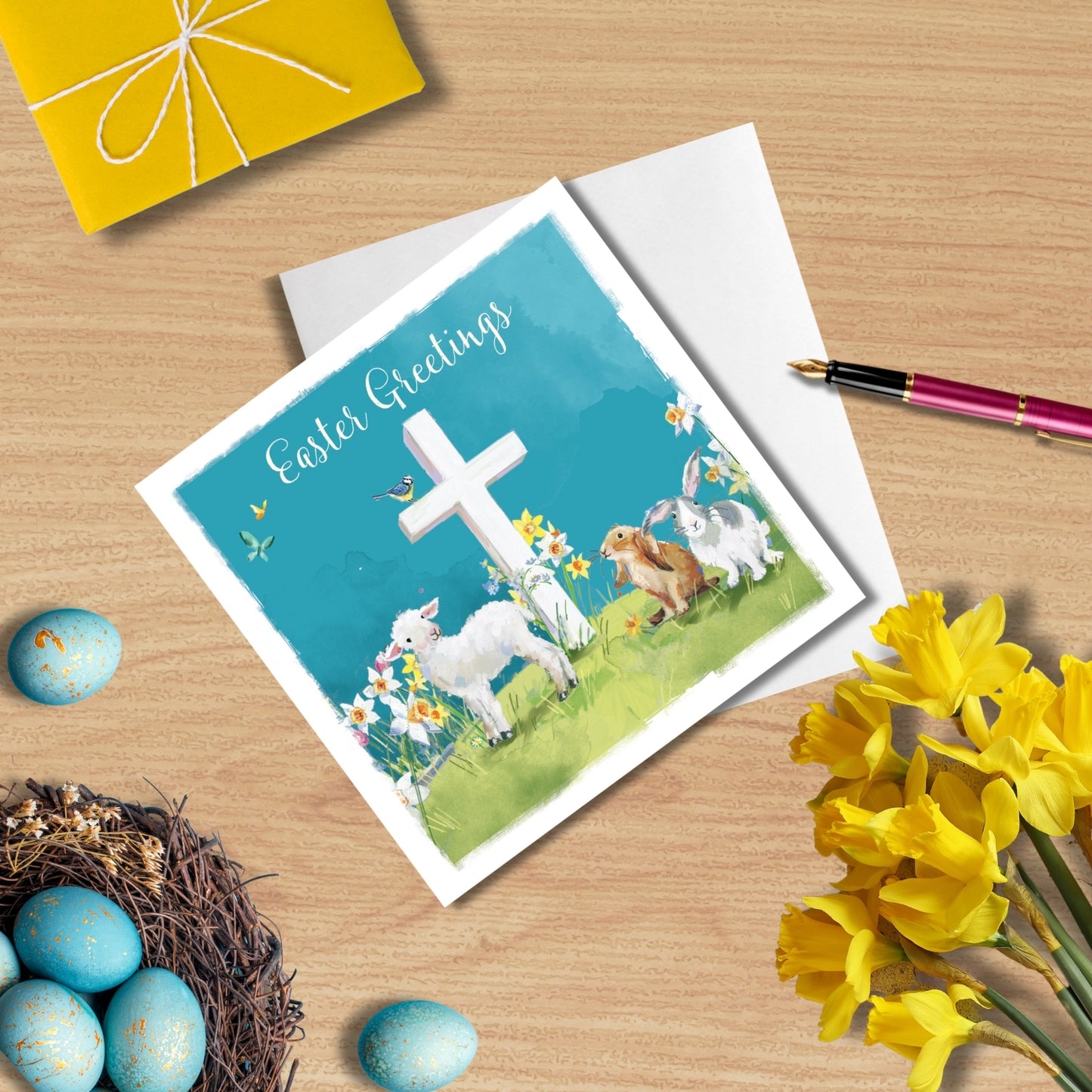 Pack of 5 Easter Cross Spring Easter Cards