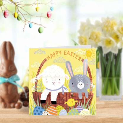 Pack of 5 Cute Bunny & Lamb Easter Cards