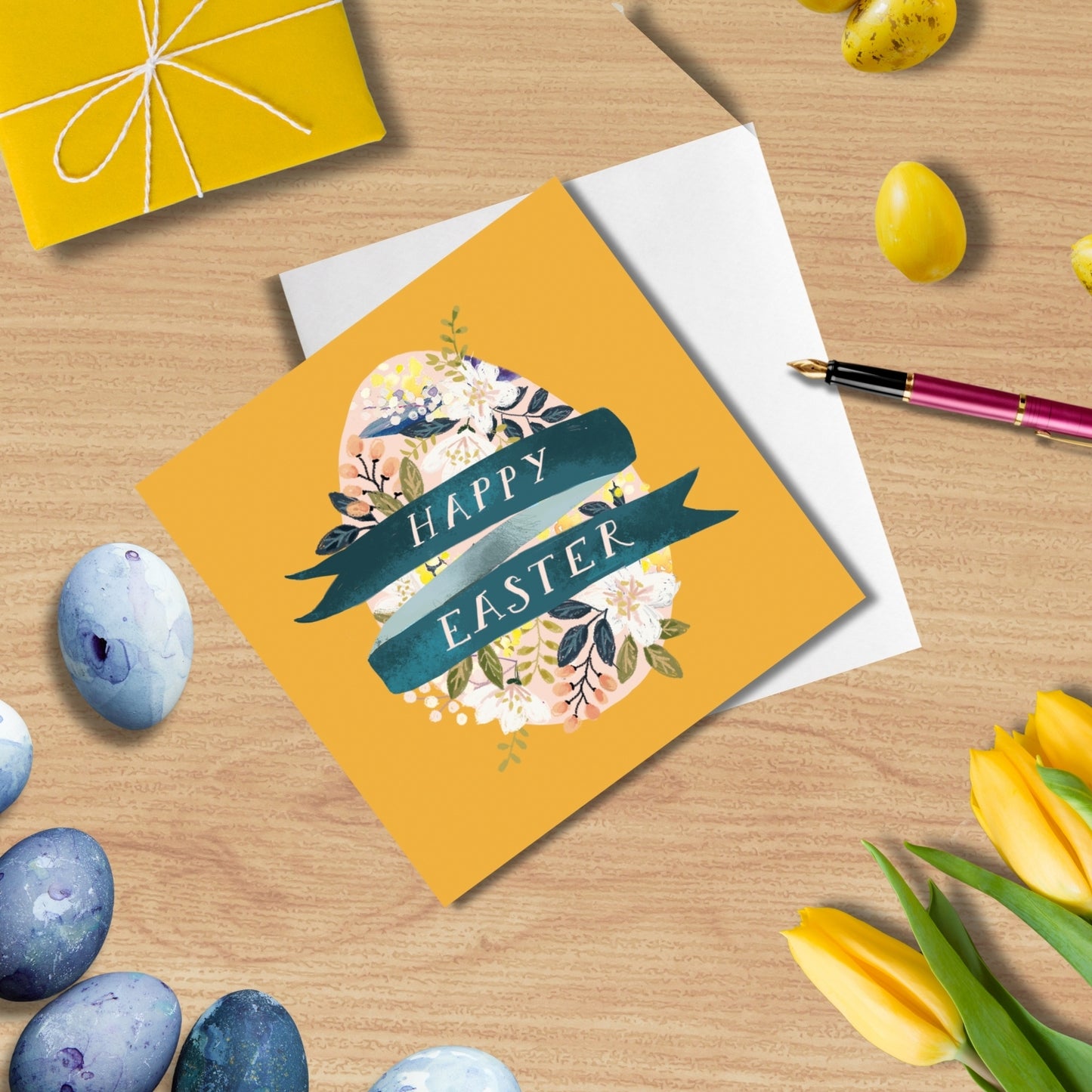 Pack of 5 Easter Egg Happy Easter Cards