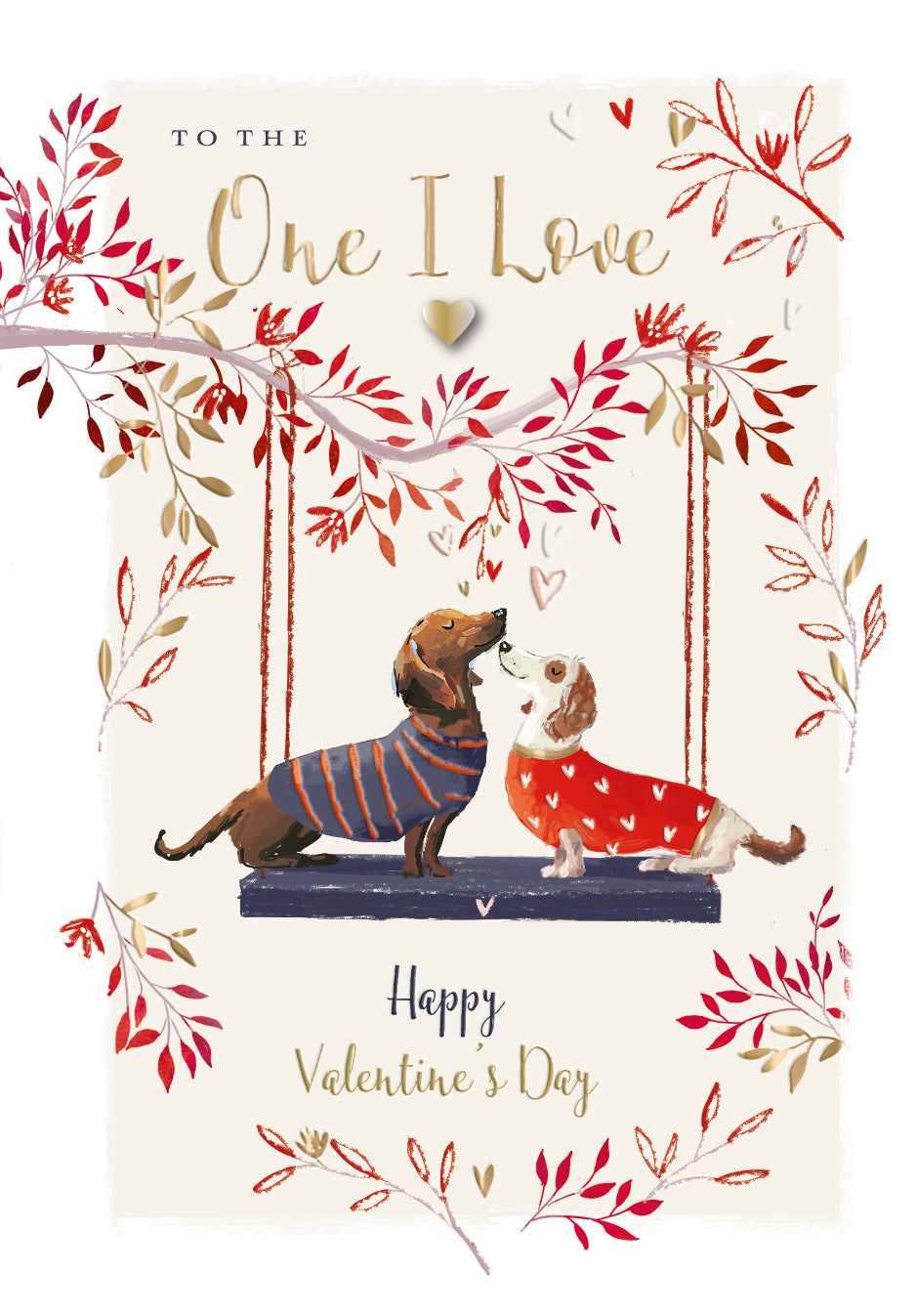 To The One I Love Sausage Dog Foiled Valentine's Day Card