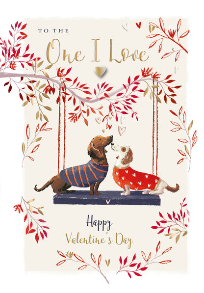 To The One I Love Sausage Dog Foiled Valentine's Day Card