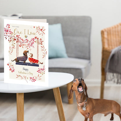 To The One I Love Sausage Dog Foiled Valentine's Day Card