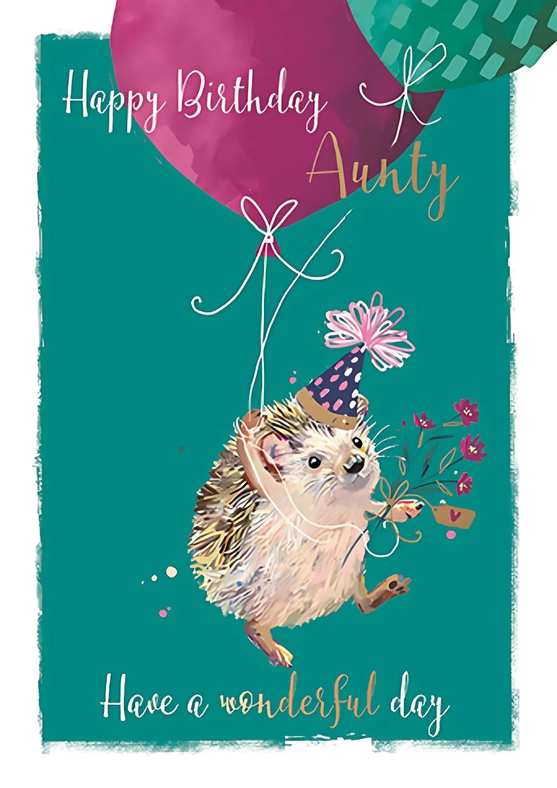 Aunty Hedgehog Birthday Greeting Card