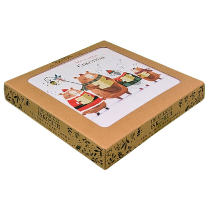 Box of 10 Carol Singing Bears Curious Inksmith Christmas Cards