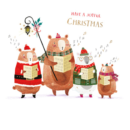 Box of 10 Carol Singing Bears Curious Inksmith Christmas Cards