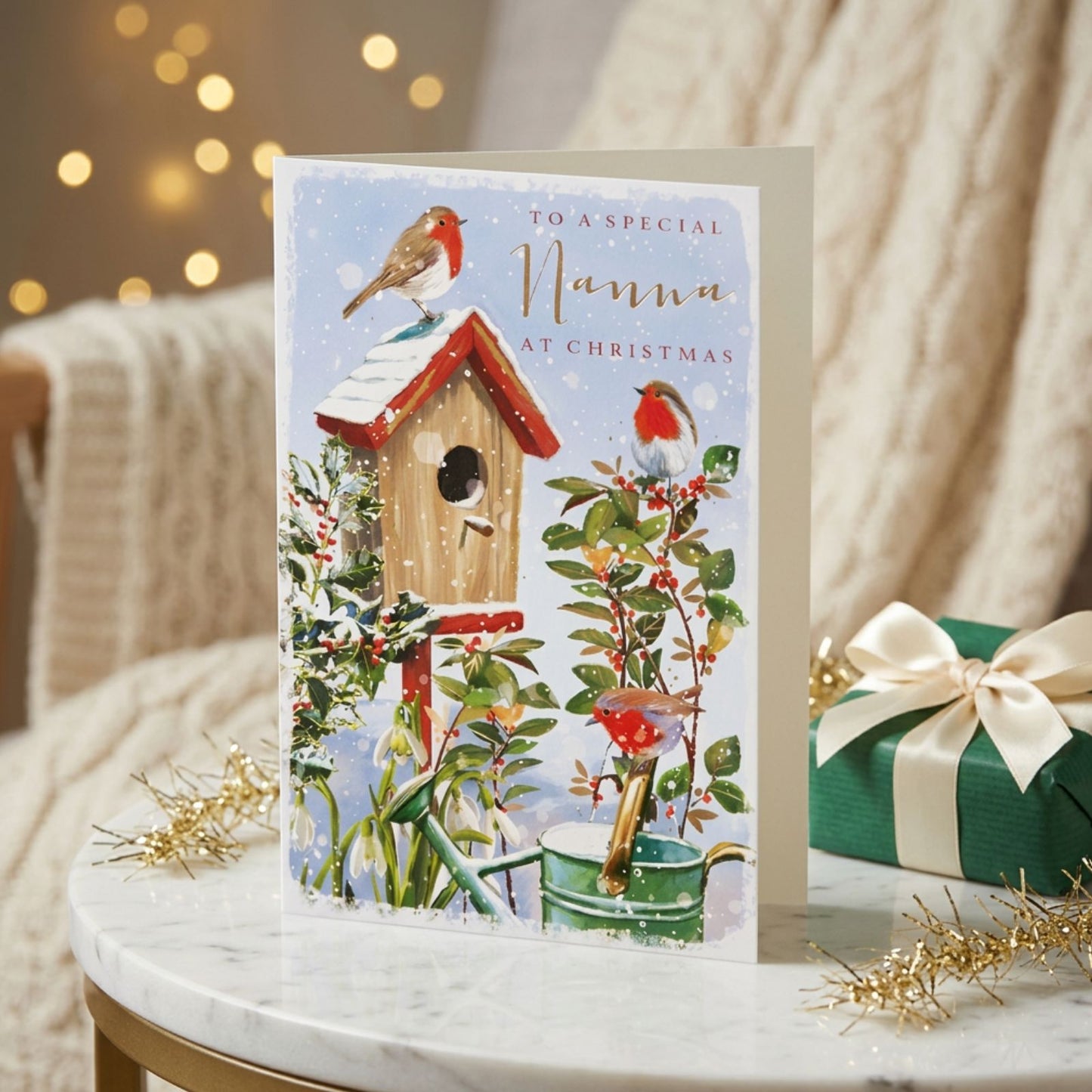A Special Nanna At Christmas Festive Robin Christmas Card
