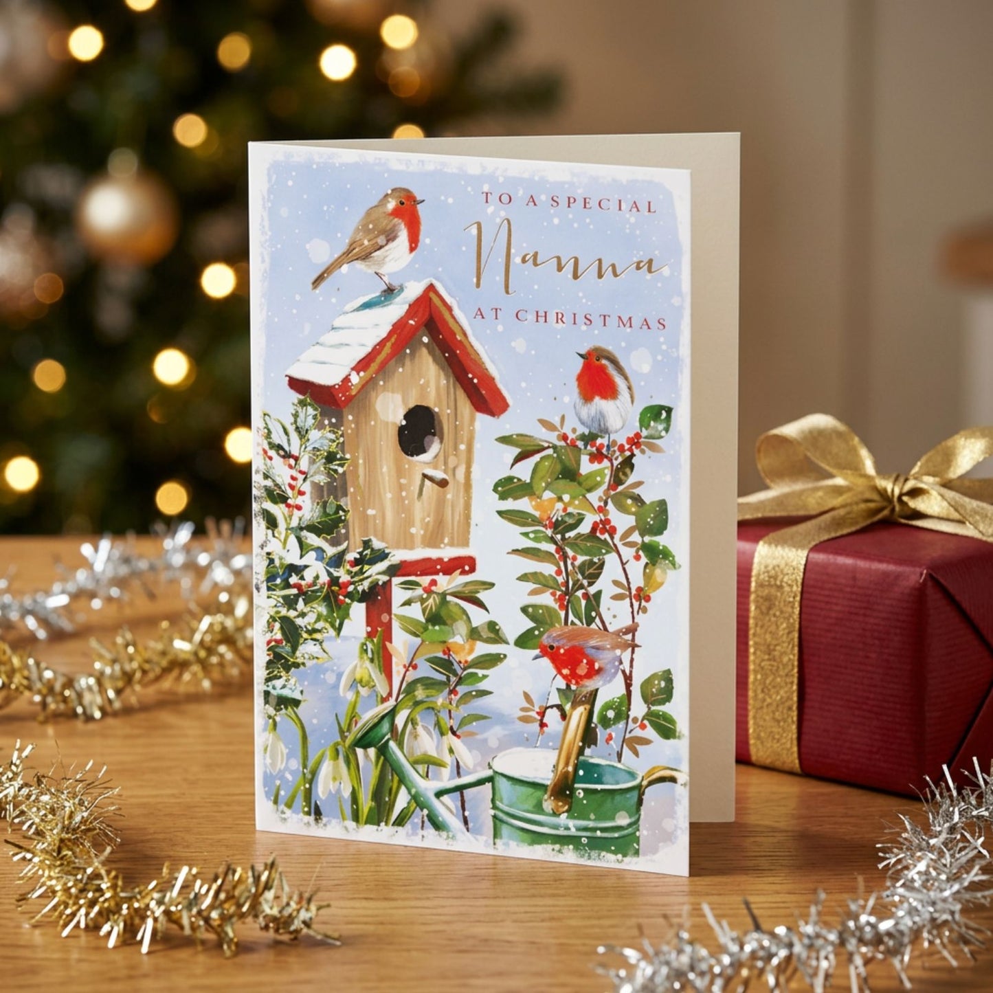A Special Nanna At Christmas Festive Robin Christmas Card