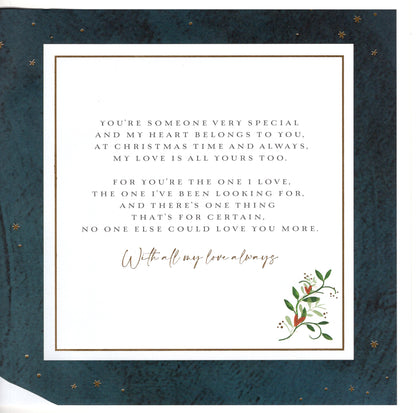 Deluxe Embellished One I Love Golden Magic Deer Hand-Finished Christmas Card