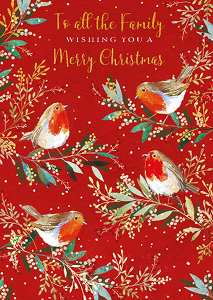 Personalised Robin Family Christmas Card