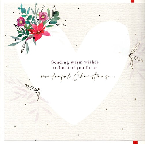Deluxe Embellished Both Of You Floral Baubly Blossoms Hand-Finished Christmas Card